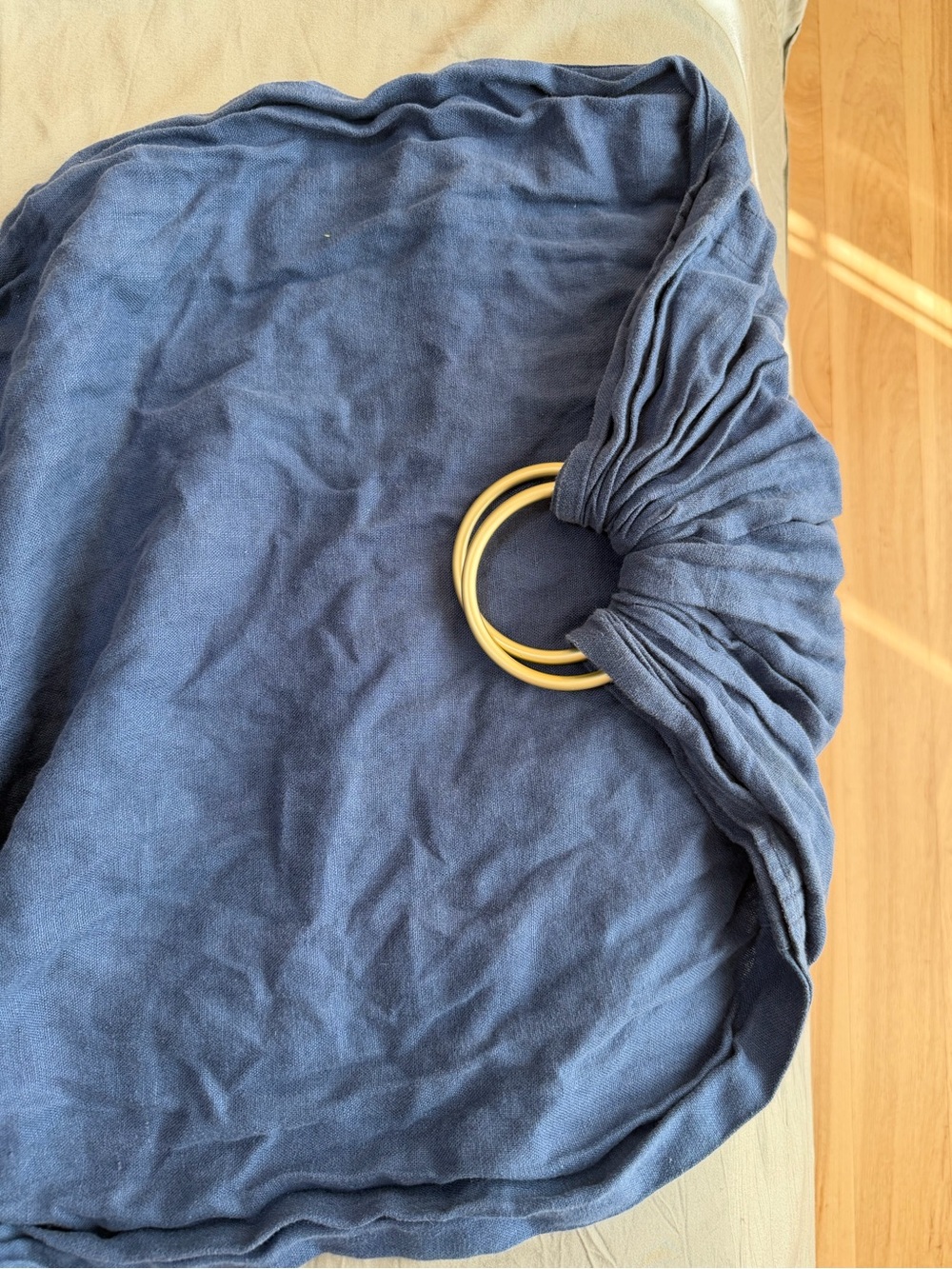 WildBird Navy Blue Ring Sling with Gold Rings
